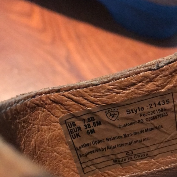 Ariat tan brown leather clogs shoes size 7.5B - Picture 12 of 14